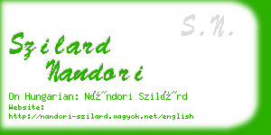 szilard nandori business card